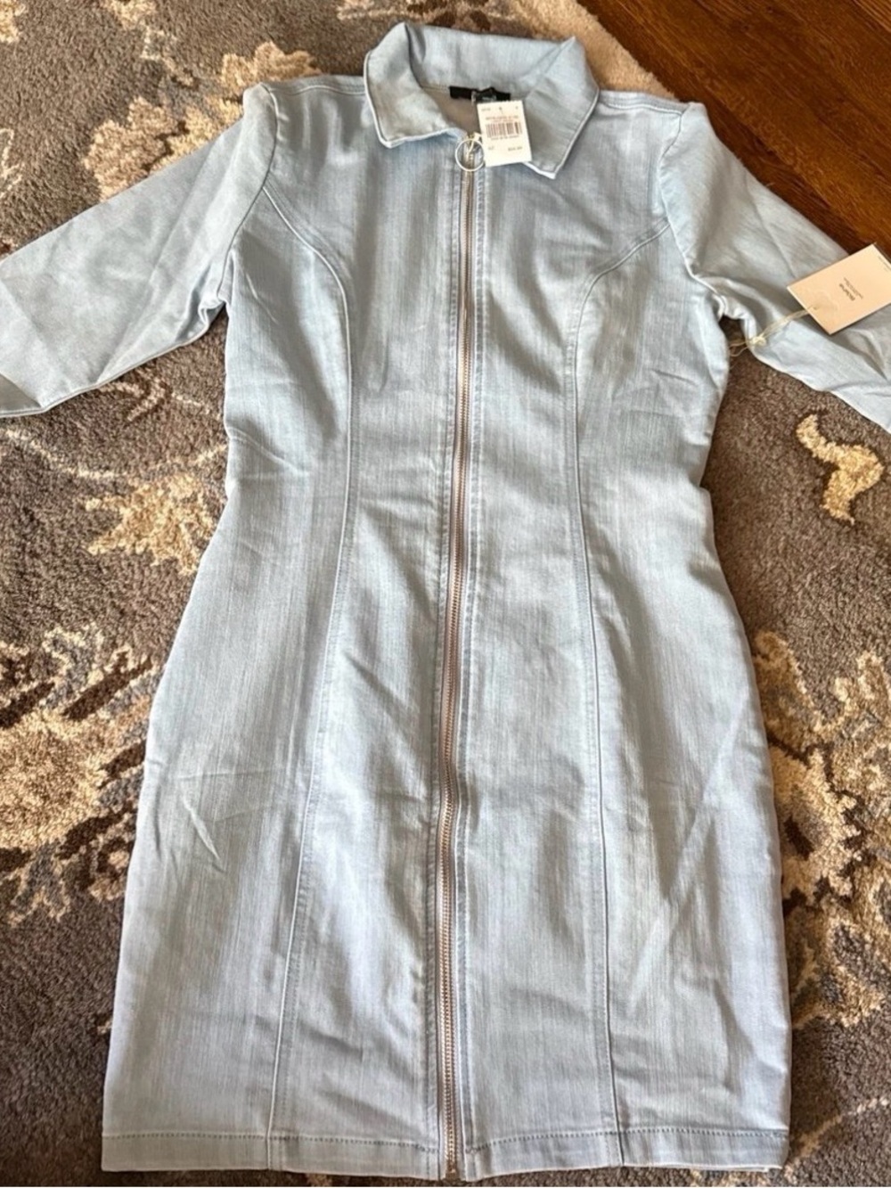 Blashe Women’s Zip-Front Denim Midi Dress Size Small